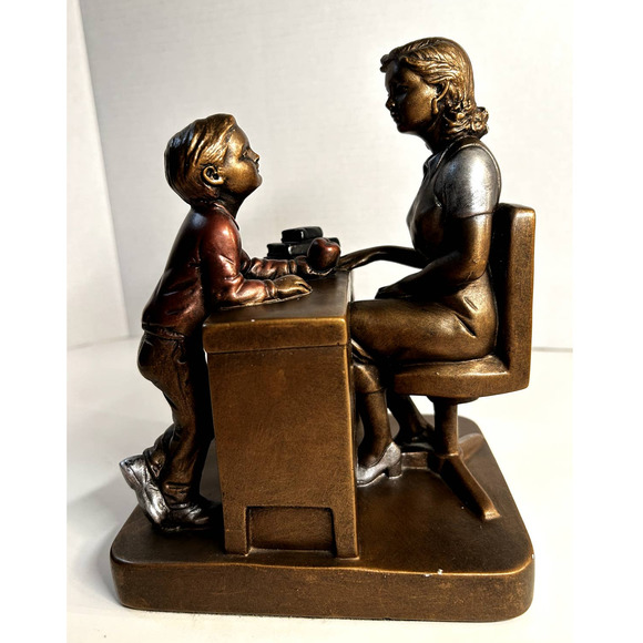 Authentic Austin Mixed Metal Sculpture Teacher's Pet AP3963 Made USA **HEAVY** - Picture 1 of 10